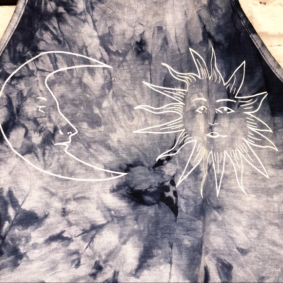 Tie Dye Sun and Moon Halter Crop Top - Picture 4 of 5